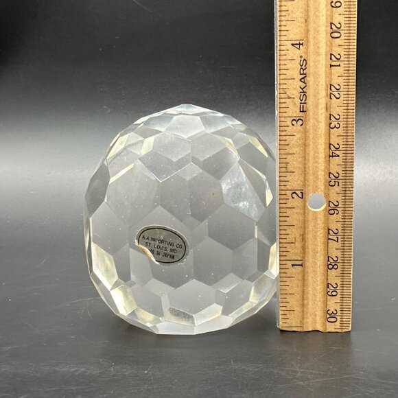 Vintage Faceted Crystal Paperweight AA Importing Clear Glass Japan Decorative - Picture 10 of 11